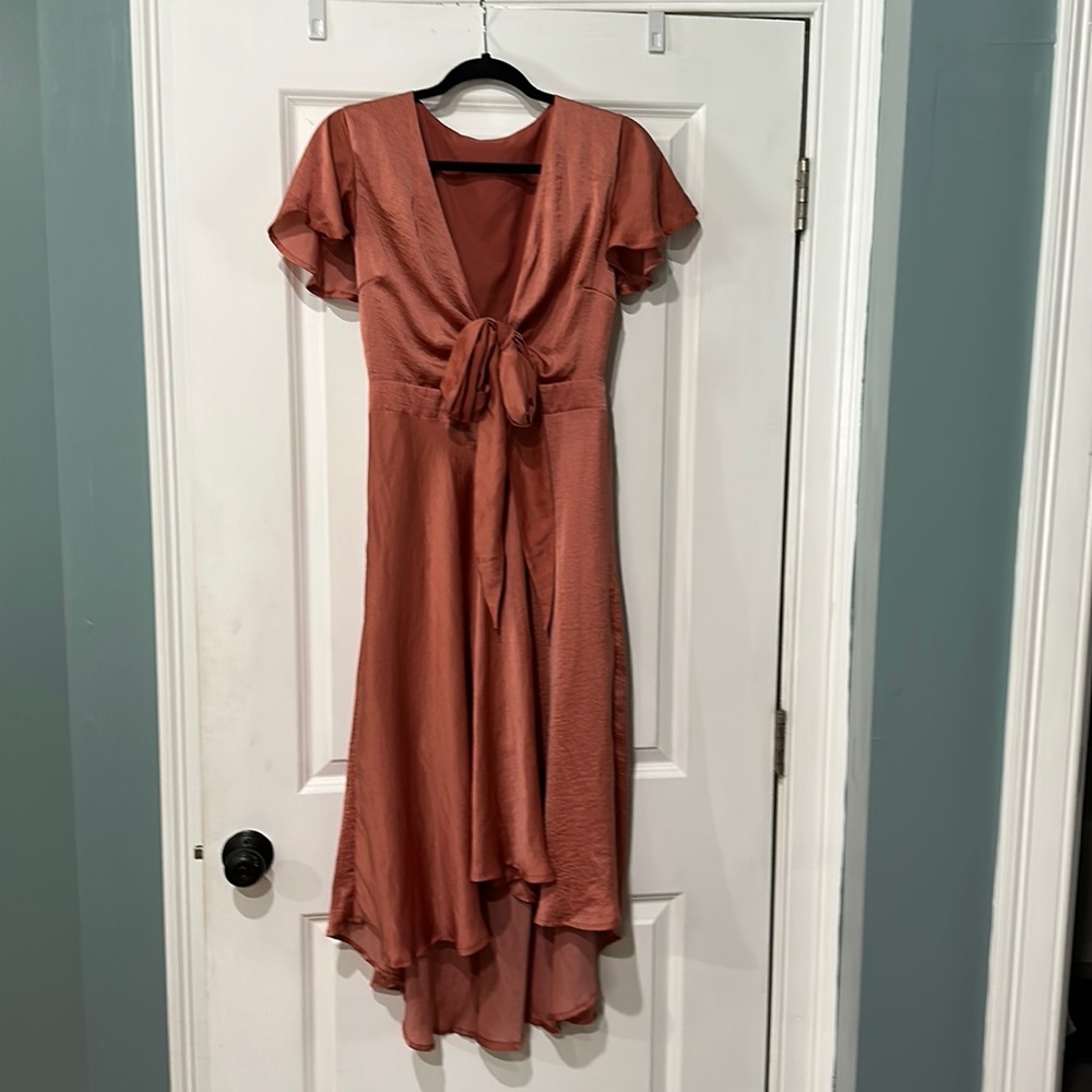 Worn once! Size medium tie front dress.